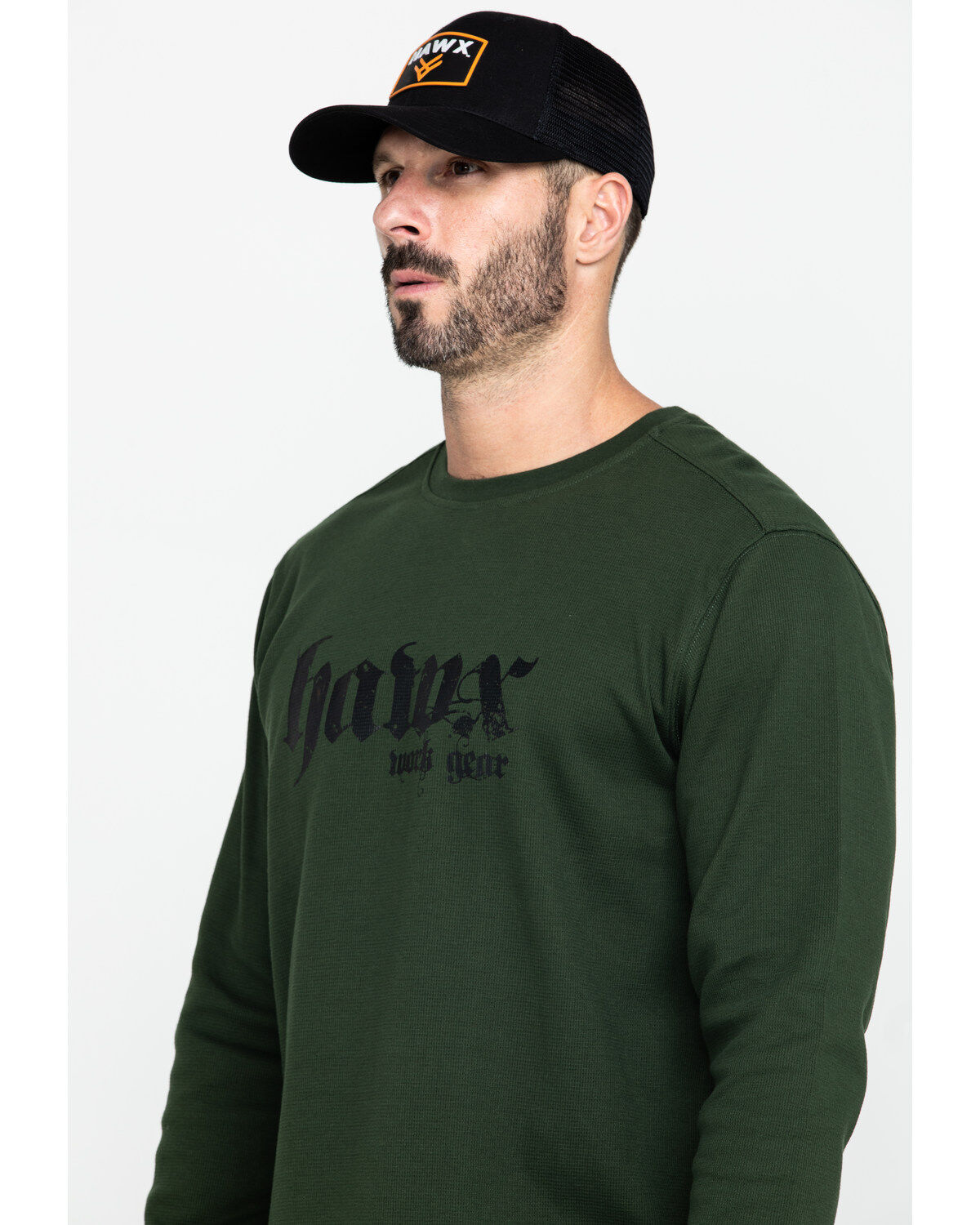 Image #5 - Hawx Men's Green Graphic Thermal Long Sleeve Work T-Shirt, , hi-res