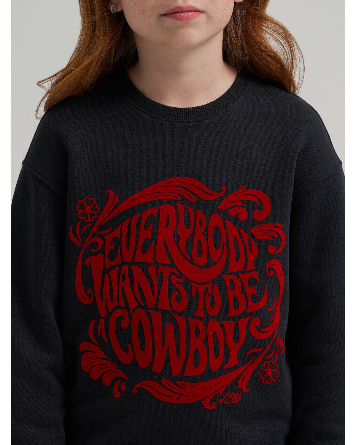 Image #2 - Wrangler X Lainey Wilson Women's Cowboy Crew Neck Pullover Sweatshirt, Black, hi-res