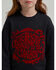 Image #2 - Wrangler X Lainey Wilson Women's Cowboy Crew Neck Pullover Sweatshirt, Black, hi-res