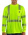 Image #1 - Carhartt Force High-Visibilty Class 3 Long Sleeve T-Shirt - Big & Tall, Lime, hi-res