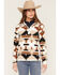 Image #1 - Cinch Women's Boot Barn Exclusive Southwestern Print Fleece Pullover, Khaki, hi-res