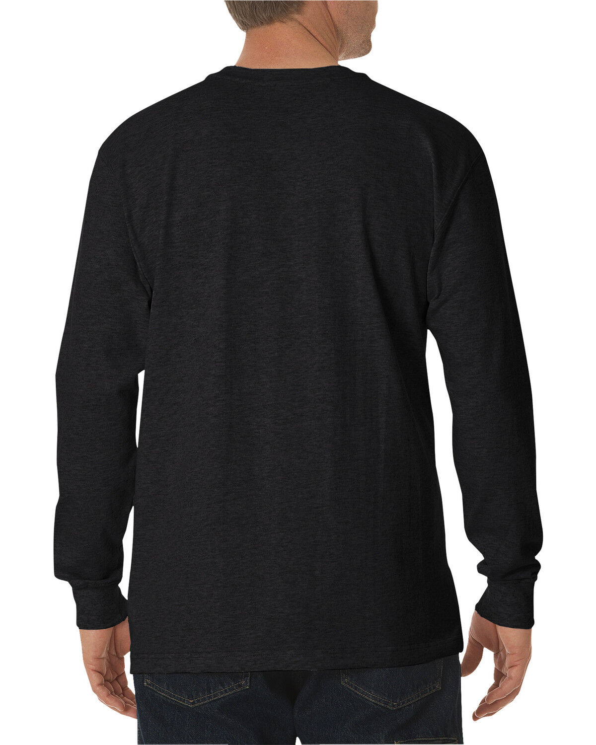 Image #2 - Dickies Men's Long Sleeve Heavyweight Crew Neck Tee, Black, hi-res