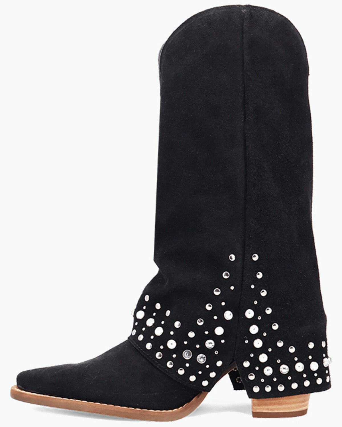Image #3 - Dingo Women's Howdy Honey Suede Western Boots - Snip Toe, Black, hi-res