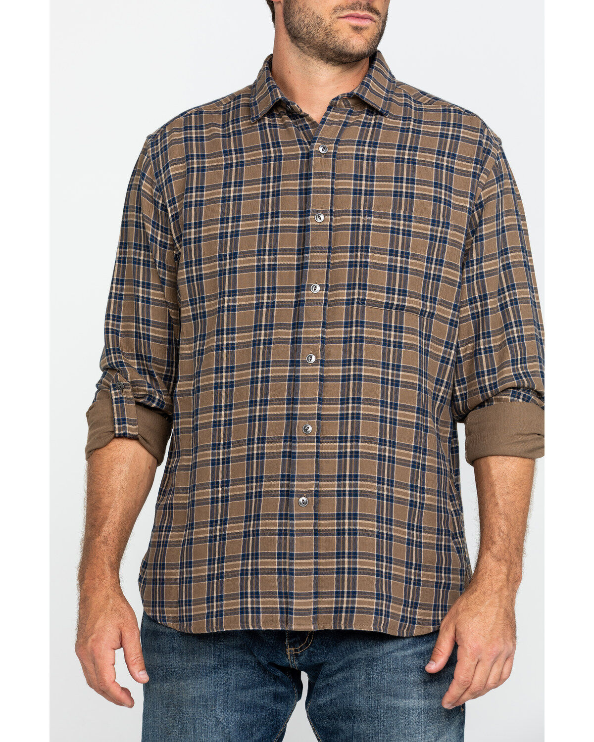 Image #4 - Pendleton Men's Tan Fairbanks Plaid Button Long Sleeve Western Shirt, Tan, hi-res