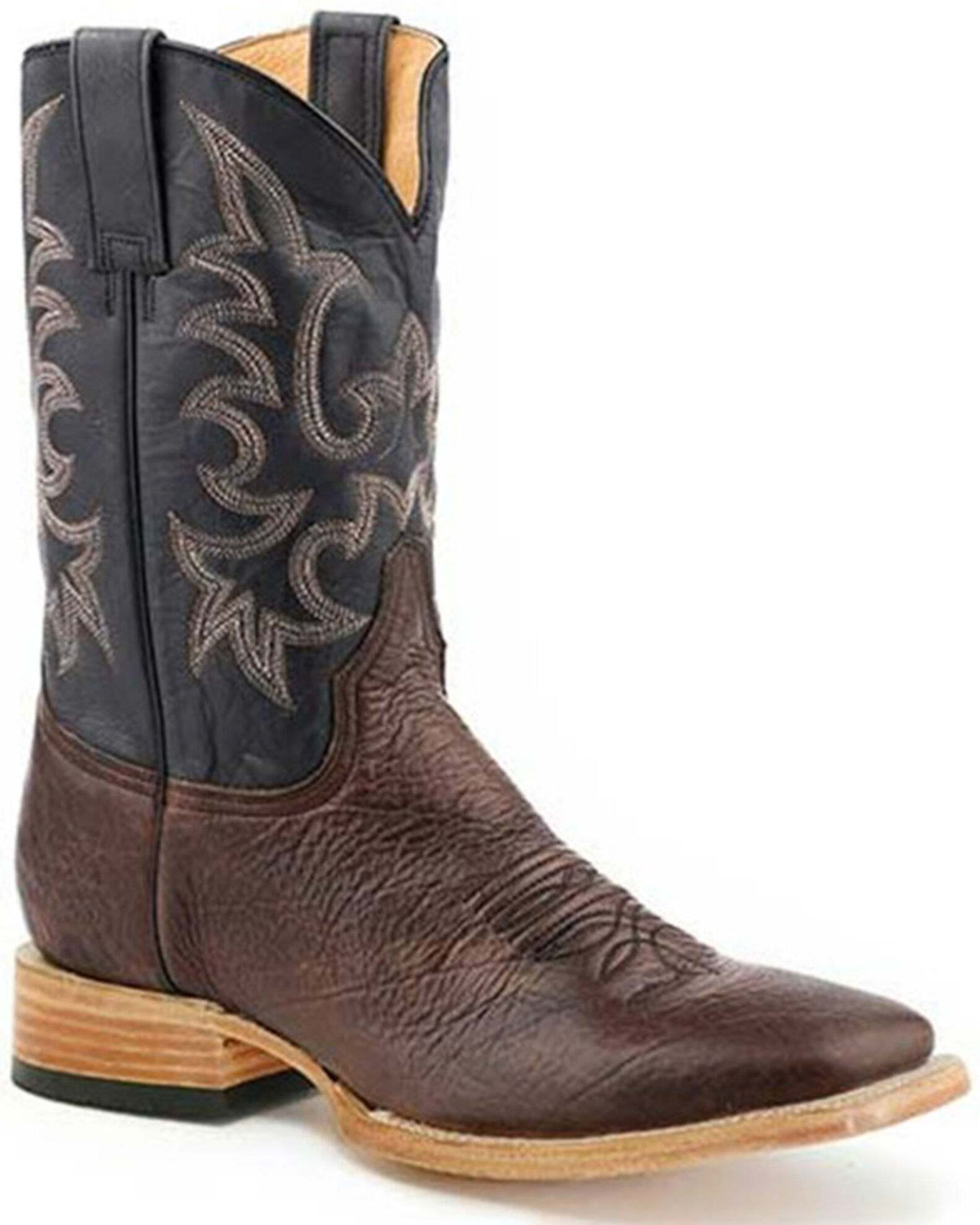 Stetson Men s Obadiah Bison Western Boots Broad Square Toe Boot Barn