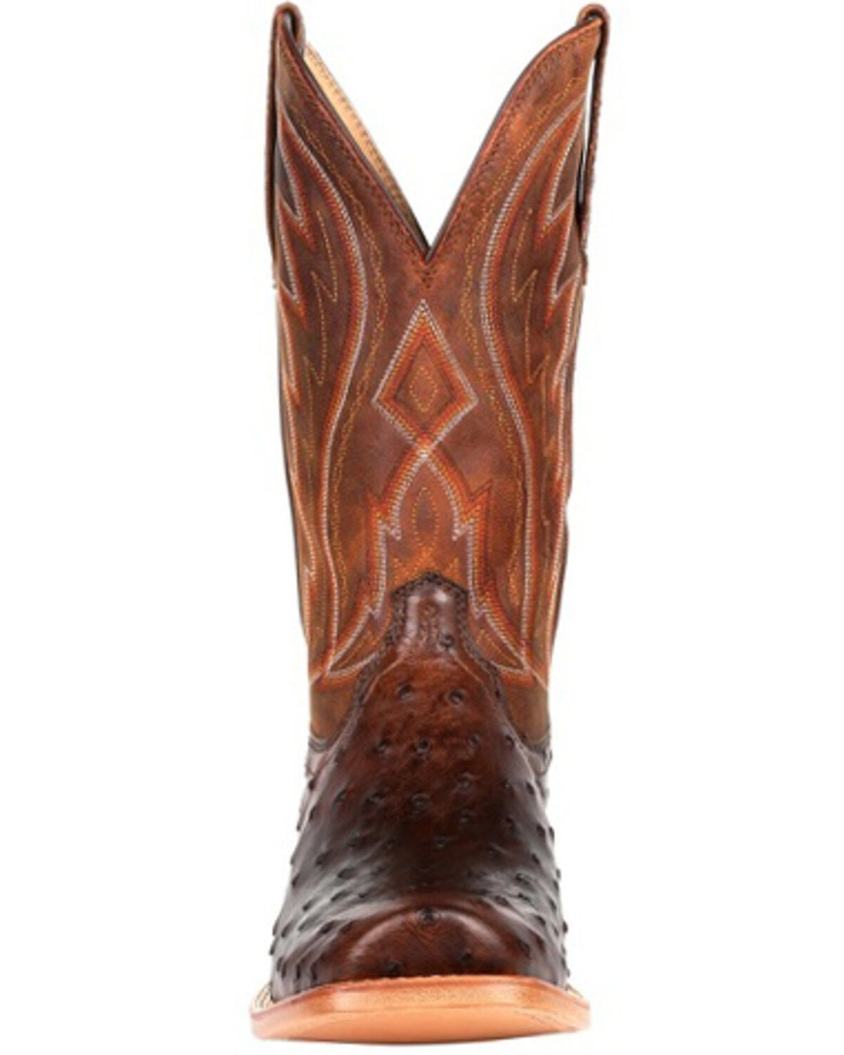 Image #5 - Durango Men's Chestnut Full-Quill Ostrich Western Boots - Square Toe, , hi-res