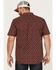 Image #4 - Gibson Men's Tribal Meeting Geo Print Short Sleeve Button Down Western Shirt, Burgundy, hi-res