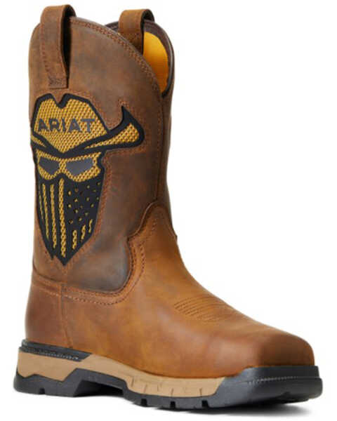Ariat Men's Rebar Flex Western VentTEK Incognito Work Boots - Broad Square Toe , Brown, hi-res