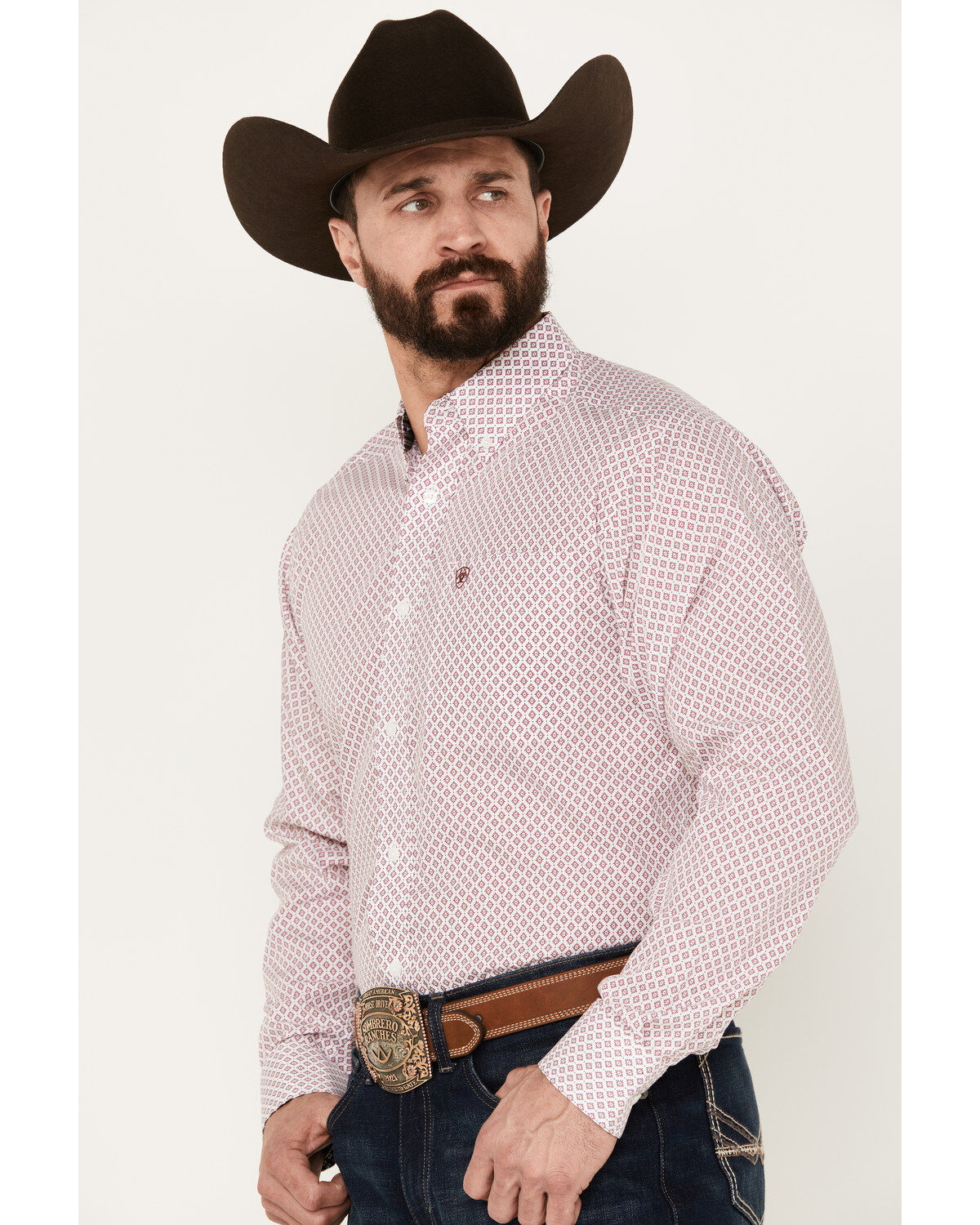 Image #2 - Ariat Men's Oakly Classic Fit Long Sleeve Button Down Western Shirt, , hi-res