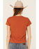 White Crow Women's Flocked Thunderbird Graphic Rolled Cuff Short Sleeve Tee , Rust Copper, hi-res