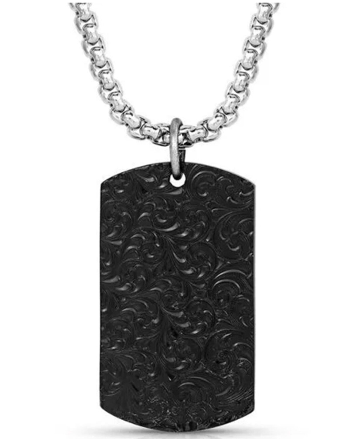 Image #2 - Montana Silversmiths Men's Don't Tread On Me Dog Tag Necklace, Silver, hi-res