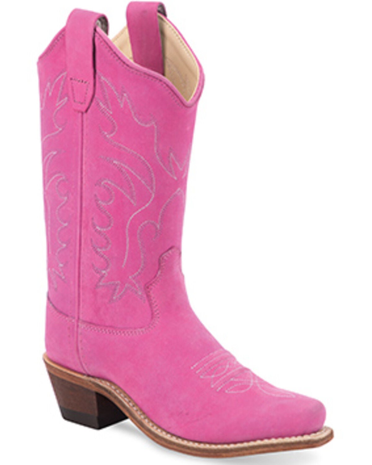 Old West Little Girls' Western Boots - Snip Toe, Light Pink, hi-res
