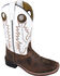 Image #1 - Smoky Mountain Boys' White Jesse Western Boots - Square Toe , , hi-res