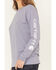 Image #3 - Carhartt Women's Loose Fit Heavyweight Long Sleeve Logo Graphic Work T-Shirt, Lavender, hi-res