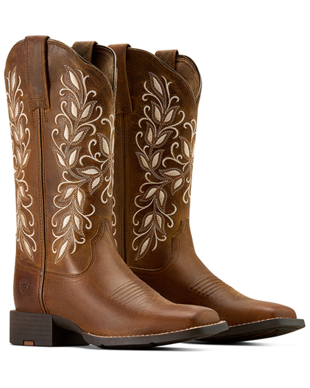 Image #2 - Ariat Women's Round Up Holly Performance Western Boots - Broad Square Toe, Brown, hi-res