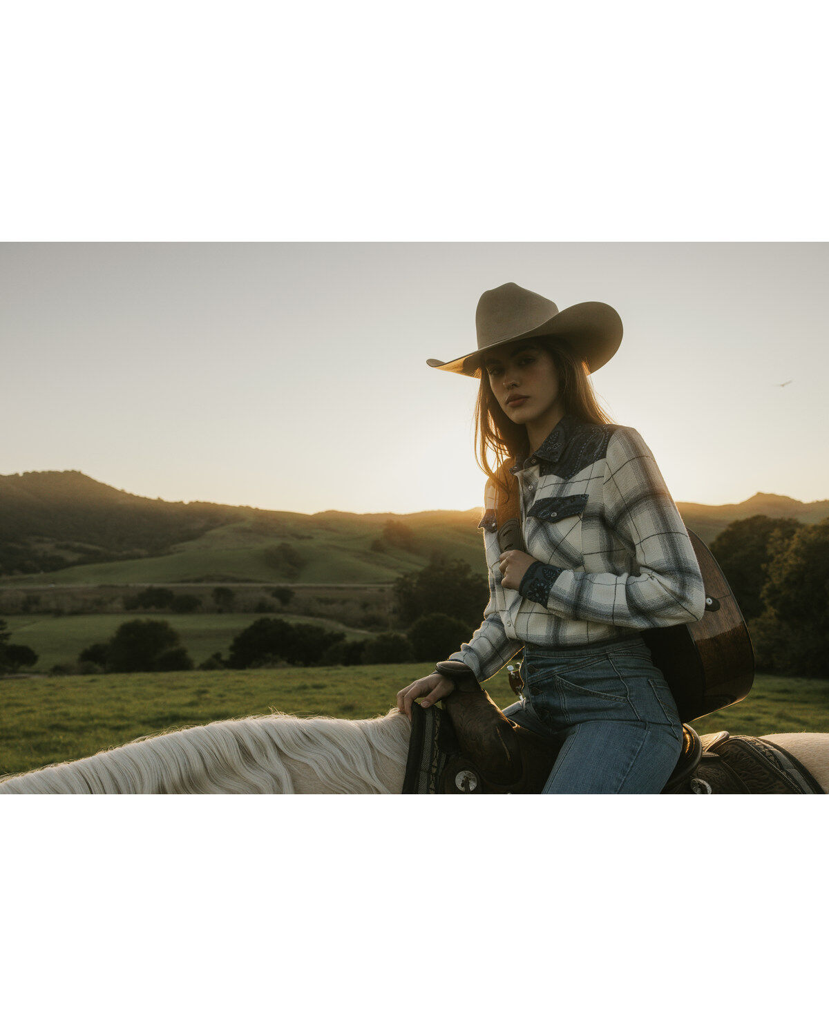 Image #1 - Idyllwind Women's Ethel Featherlight Plaid Print Long Sleeve Pearl Snap Western Shirt, Steel Blue, hi-res