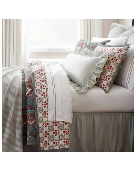HiEnd Accents Teal Abbie Western Paisley Reversible 3-Piece Full/Queen Quilt Set, Teal, hi-res