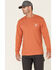 Carhartt Men's Loose Fit Heavyweight Long Sleeve Logo Pocket Work T-Shirt, Orange, hi-res