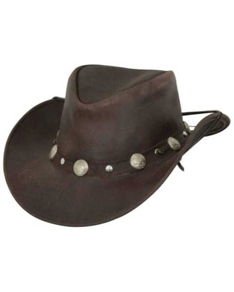 Outback Trading Co. Men's Rawhide Leather Hat, Brown, hi-res