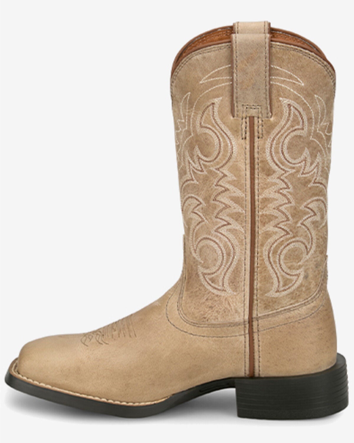 Image #3 - Justin Women's Stampede Della Performance Western Boots - Broad Square Toe, Tan, hi-res