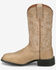 Image #3 - Justin Women's Stampede Della Performance Western Boots - Broad Square Toe, Tan, hi-res