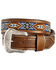 Image #1 - Nocona Men's Floral Beaded Western Belt, Tan, hi-res