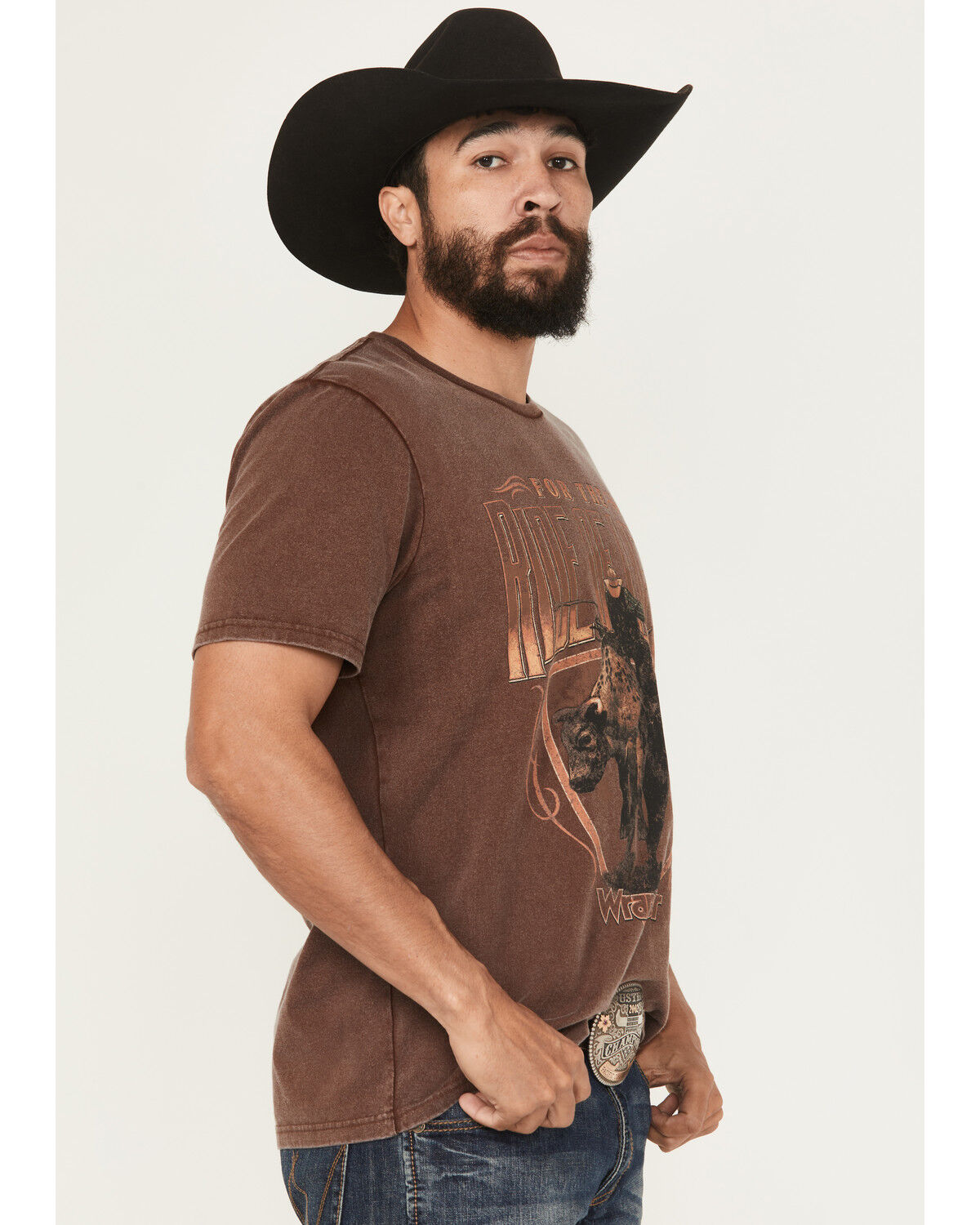 Image #2 - Wrangler Men's For The Ride Of Life Short Sleeve Graphic T-Shirt, Dark Brown, hi-res