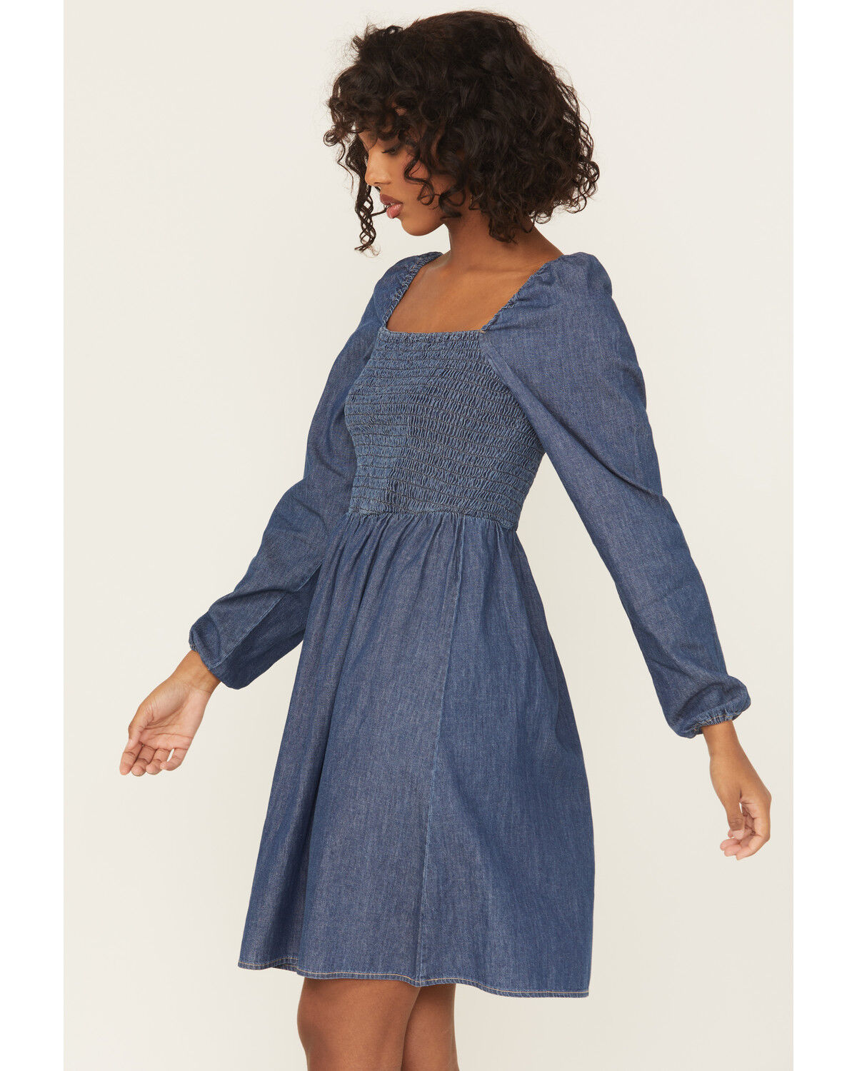 Wrangler Retro Women's Dark Wash Long Sleeve Denim Mini Dress