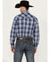 Image #4 - Wrangler Retro Men's Plaid Print Long Sleeve Snap Western Shirt, Blue, hi-res