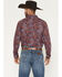 Image #4 - Ariat Men's Tyrone Paisley Print Long Sleeve Snap Western Shirt, Dark Red, hi-res