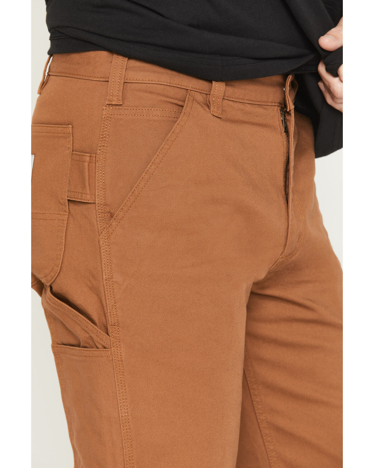 Image #2 - Carhartt Men's Rugged Flex® Loose Straight Duck Dungaree Work Pants, Brown, hi-res