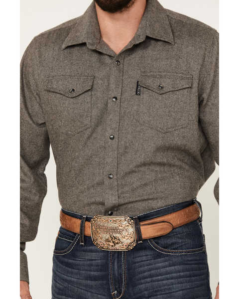 Image #3 - Outback Trading Co Men's Declan Heathered Long Sleeve Snap Shirt, Black, hi-res