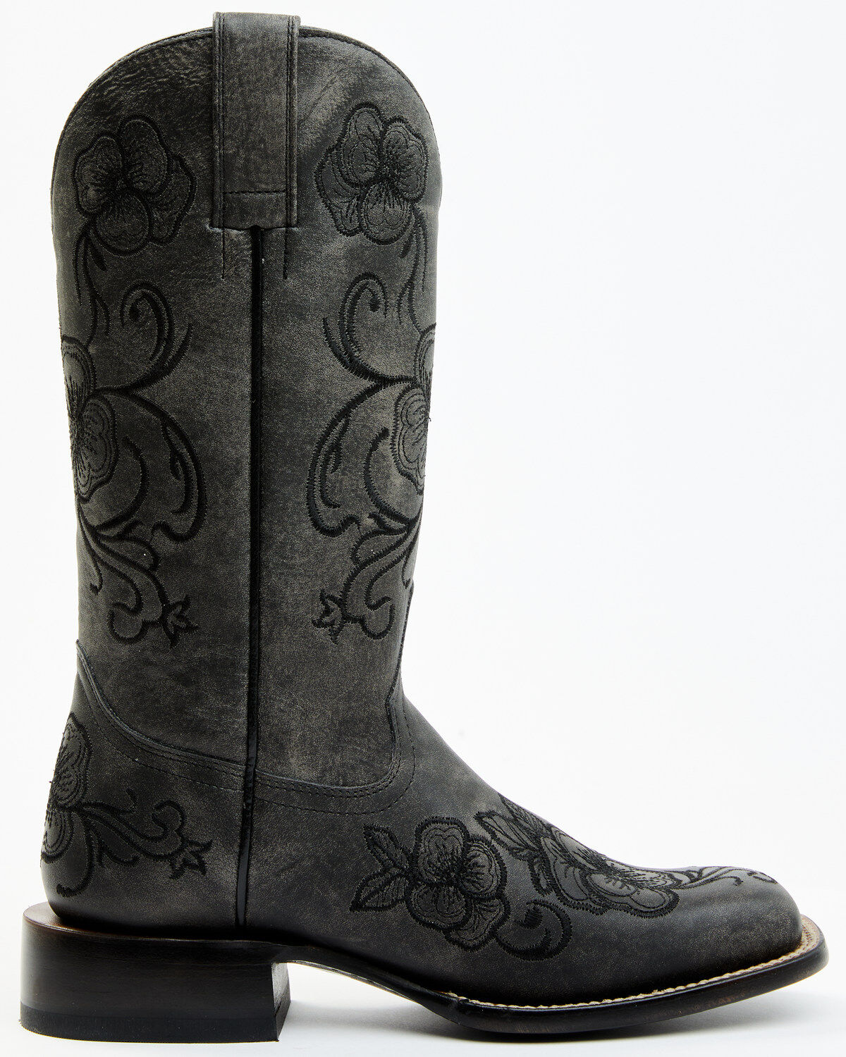 Image #2 - Shyanne Women's Lasy Western Boots - Broad Square Toe, Black, hi-res