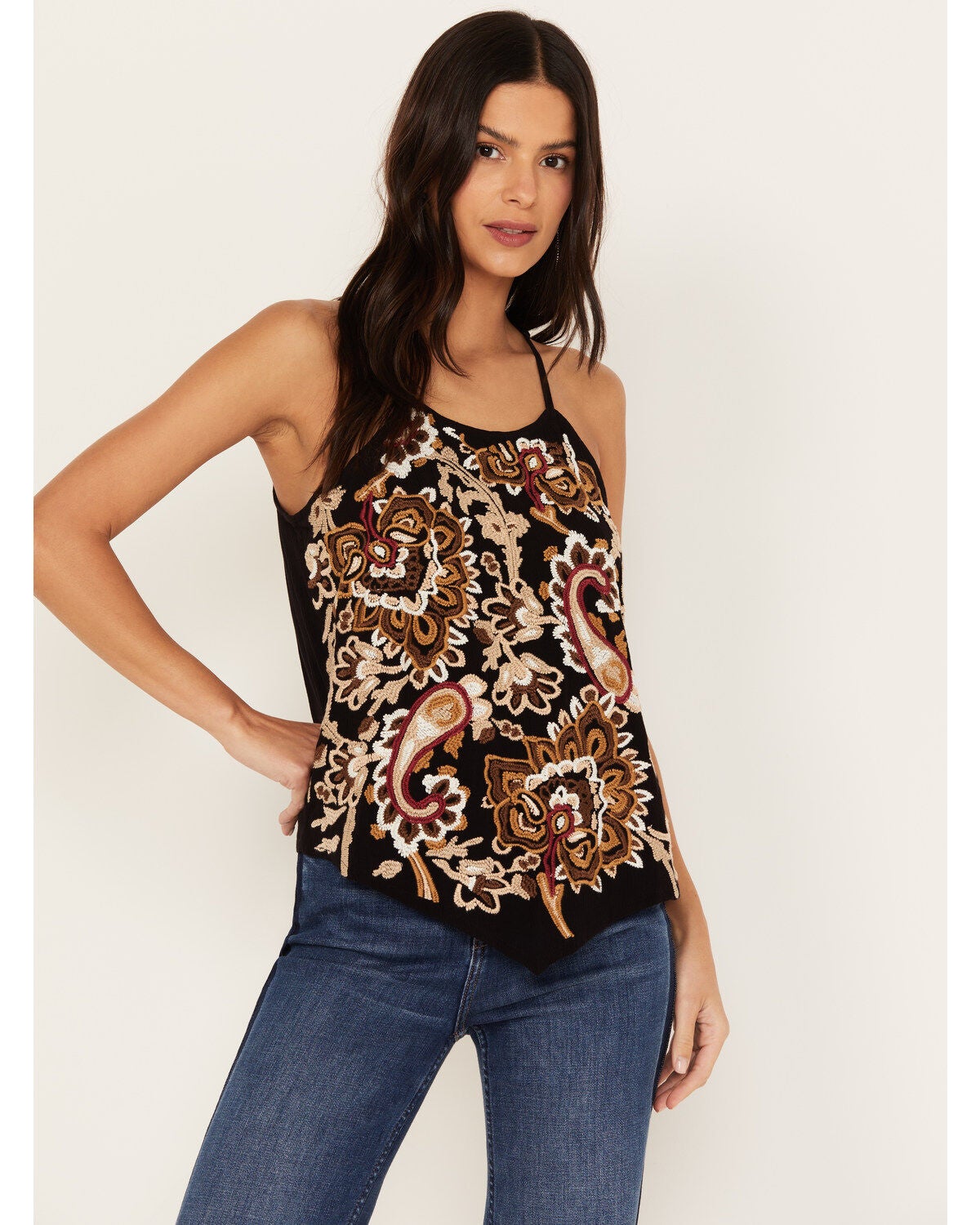 Idyllwind Women's Tullia Embroidered Tank, Black, hi-res