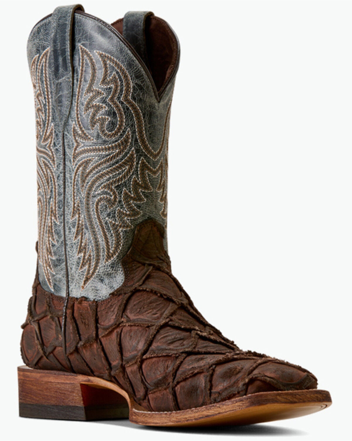 Ariat Men's Riverside Exotic Print Western Boots - Broad Square Toe, Brown, hi-res