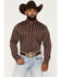 Image #1 - Cody James Men's Red Racer Striped Print Long Sleeve Button-Down Western Shirt, Burgundy, hi-res