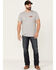 Image #2 - Moonshine Spirit Men's Gray Floral Snake Graphic Short Sleeve T-Shirt, Heather Grey, hi-res