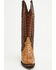Image #4 - Tanner Mark Women's Ostrich Print Tall Western Boots - Snip Toe, Brown, hi-res