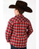 Roper Boys' Plaid Print Long Sleeve Snap Western Lined Shirt Jacket , Red, hi-res