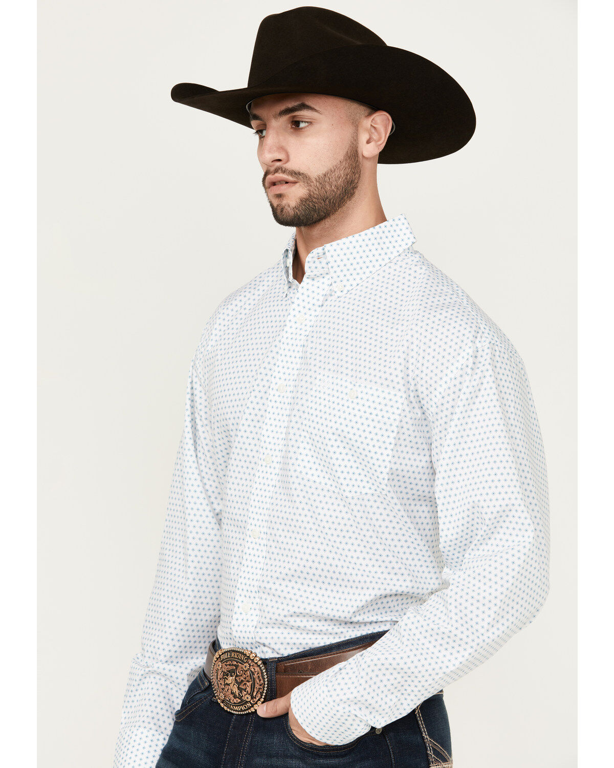 Product Name:  Wrangler Men's Classics Geo Print Long Sleeve Button-Down Western Shirt