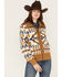 Image #1 - Pendleton Women's Foxglove Berber Mixed Print Fleece Bomber Jacket, , hi-res