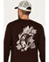 Image #4 - Moonshine Spirit Men's Guitar Floral Print Long Sleeve T-Shirt, Burgundy, hi-res