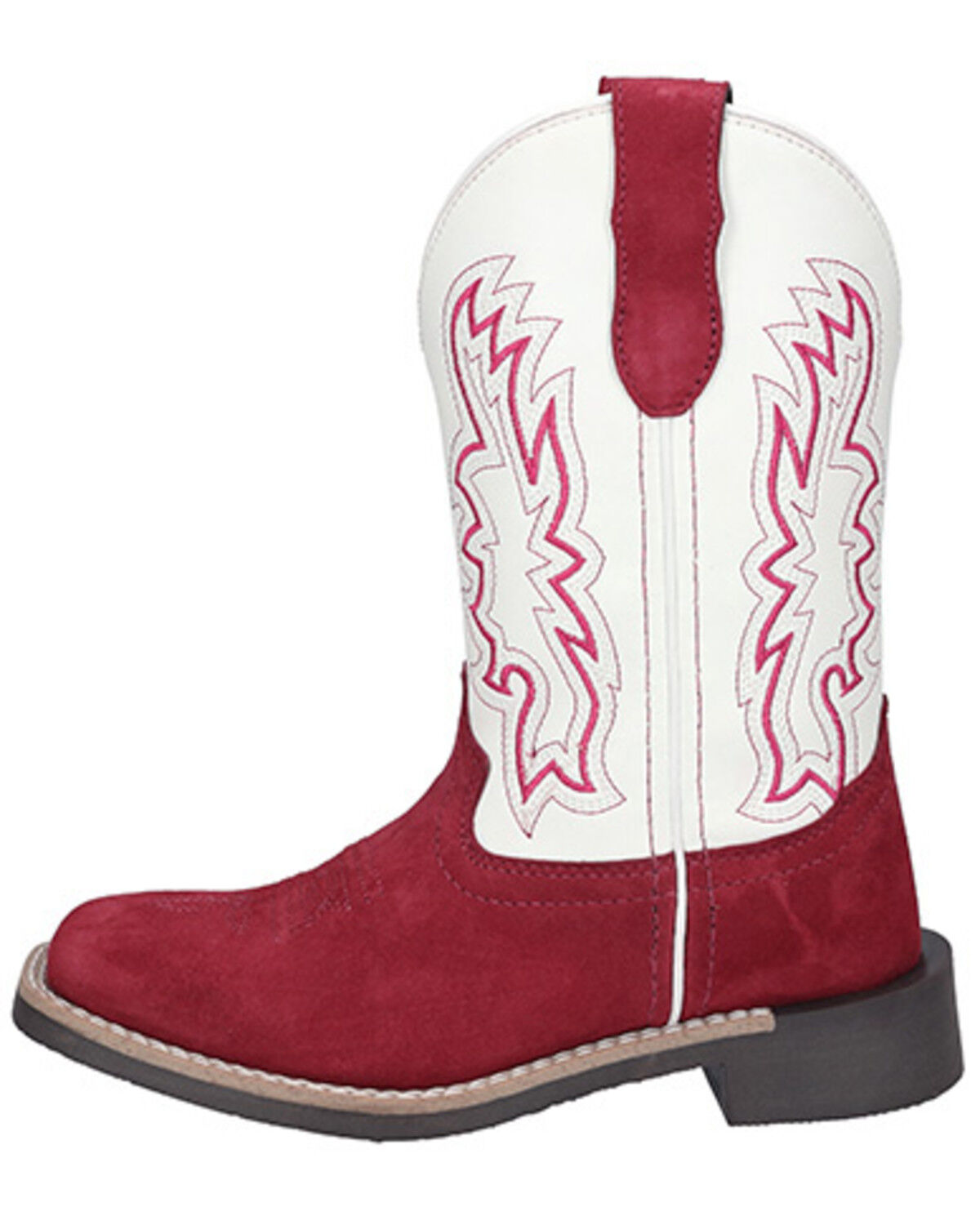 Image #3 - Smoky Mountain Girls' Cassidy Western Boots - Broad Square Toe, Red, hi-res