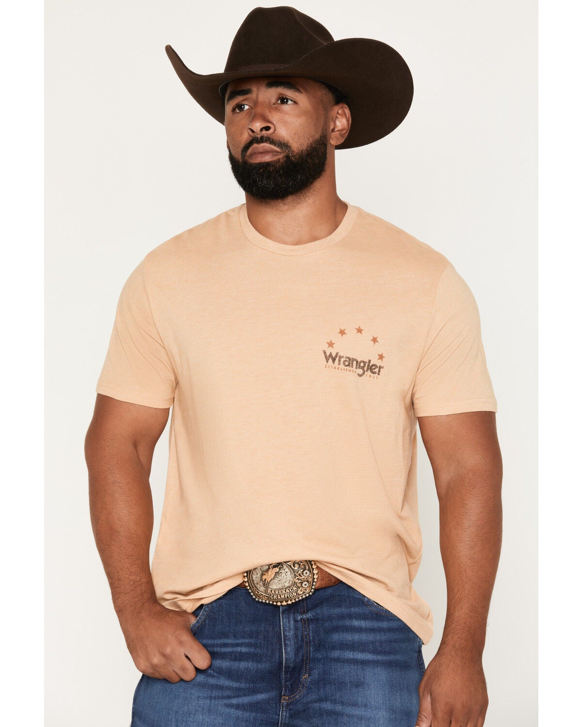 Image #2 - Wrangler Men's High Desert Skull Short Sleeve Graphic T-Shirt, Yellow, hi-res