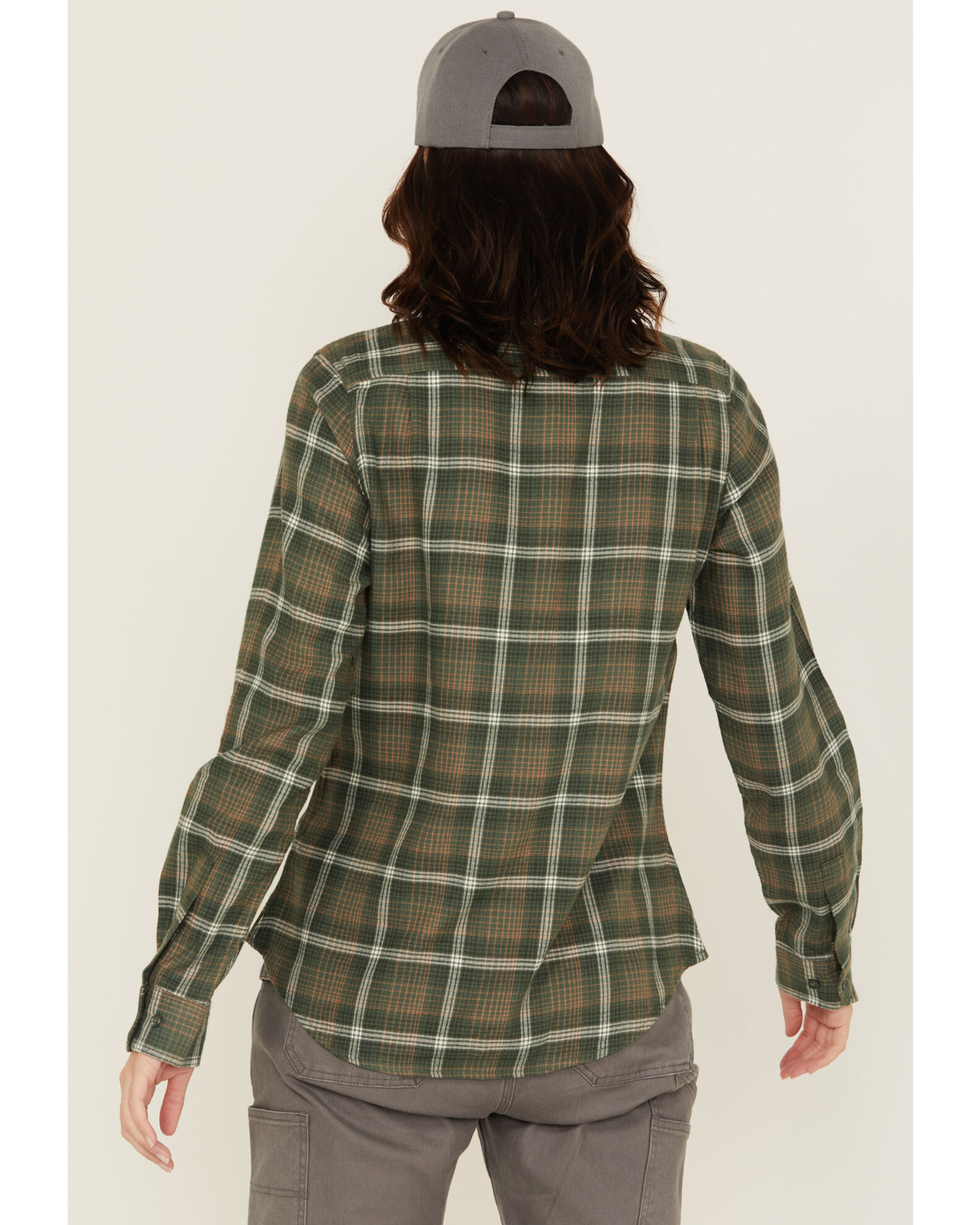 Image #4 - Wolverine Women's Autumn II Plaid Print Long Sleeve Button-Down Flannel Shirt, Green, hi-res