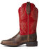 Image #2 - Ariat Women's Sable & Heart Throb West Bound Western Boot - Broad Square Toe, Brown, hi-res