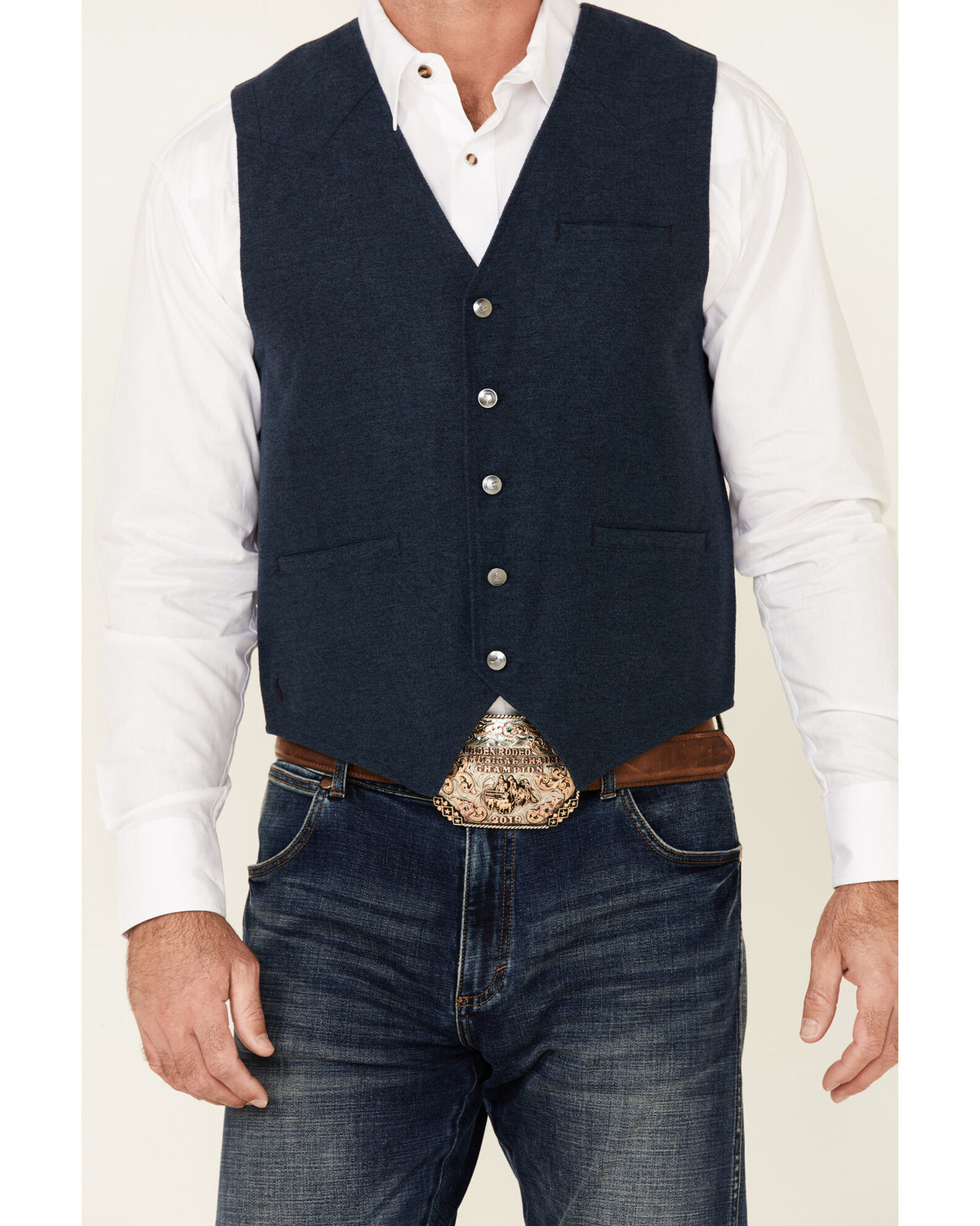 Cody James Men s Solid Navy Stunt Text Button Down Vest Boot Barn