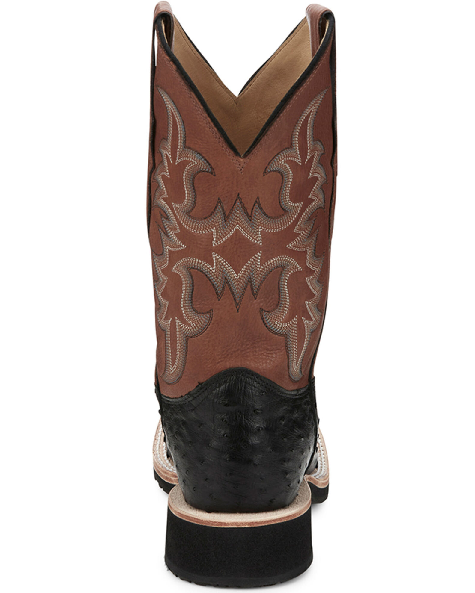 Justin Men's Drover Exotic Full Quill Ostrich Western Boots - Broad