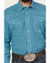Image #3 - Roper Men's Amarillo Geo Print Long Sleeve Pearl Snap Western Shirt, Teal, hi-res