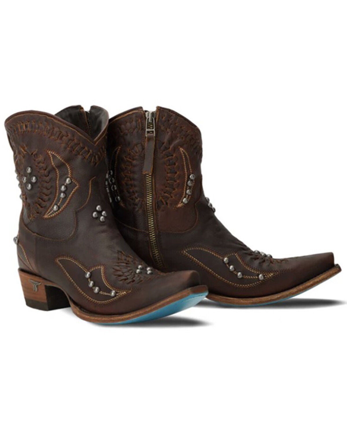 Lane Women's Cossette Western Booties - Snip Toe, Cognac, hi-res